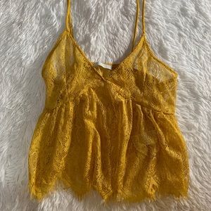 Yellow lace top
